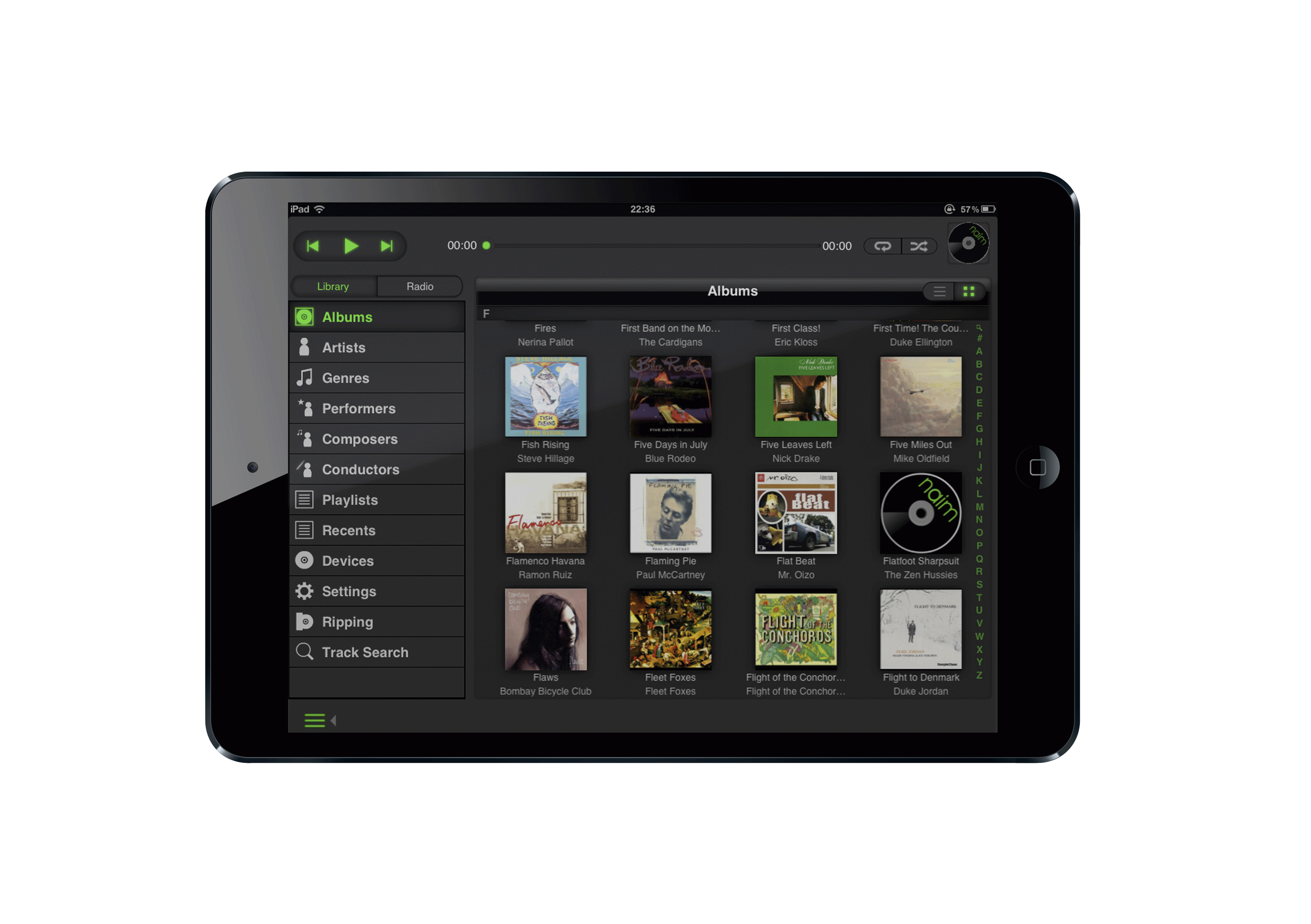 n-Serve music app - specifications