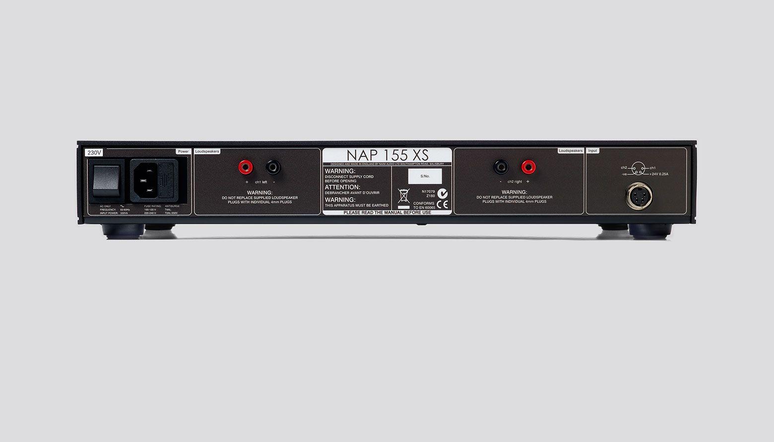 NAP 155 XS Power Amplifier - Rear View NAP 155 XS Power Amplifier - Rear View